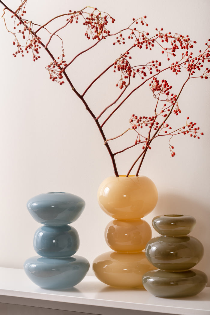 present time - Vaas Bubbles - Geel - 19x19x30cm