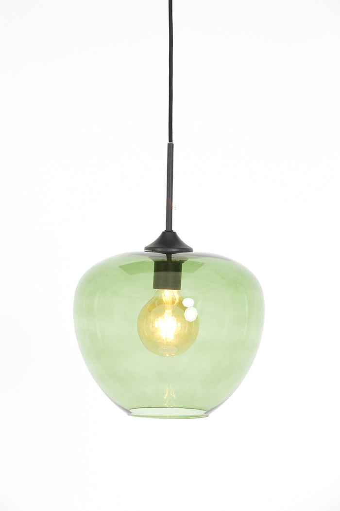 Light&living Hanglamp Ø30x25 cm MAYSON glas groen-mat zwart