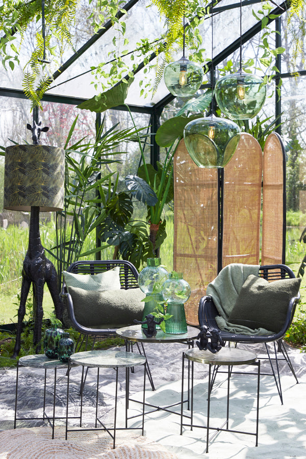 Light&living Hanglamp Ø30x25 cm MAYSON glas groen-mat zwart