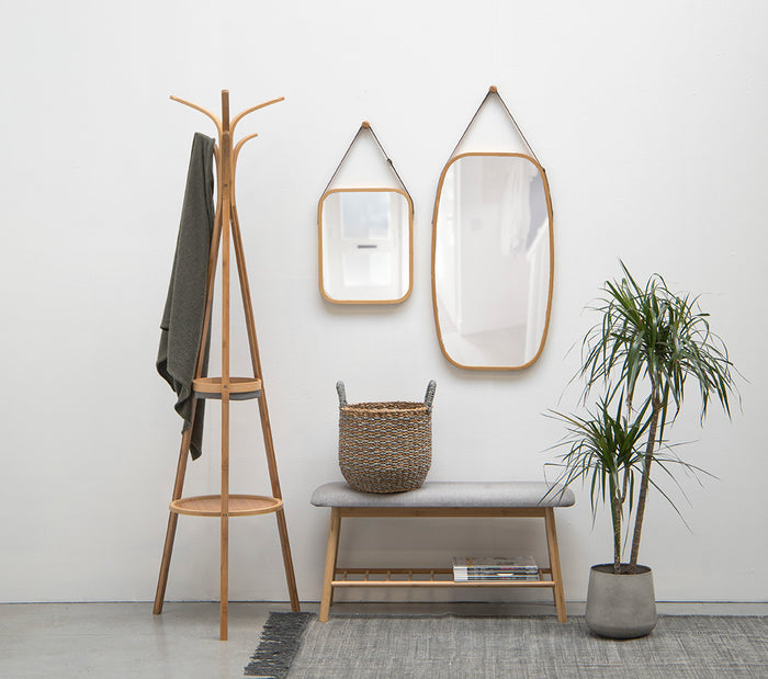 present time - Spiegel Idylllic - Large - Bamboo - Zwart