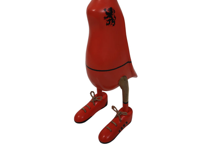 Voetbal eend Nederland - 12x18x44- Oranje|naturel - Bamboe