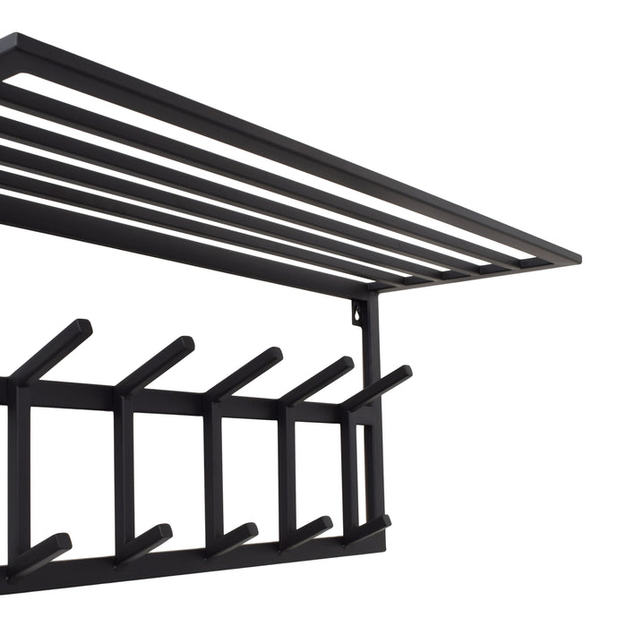 LOFT42 Kapstok Jaimy - Zwart – Metaal – 6 dubbele haken - 80x35x30