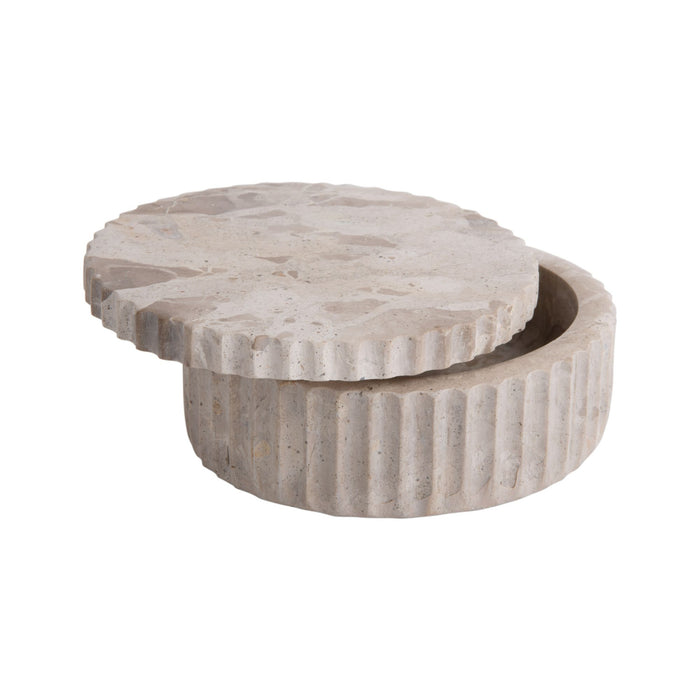 Present time Schaal met deksel - bruin - 15 x 15 x 6 cm