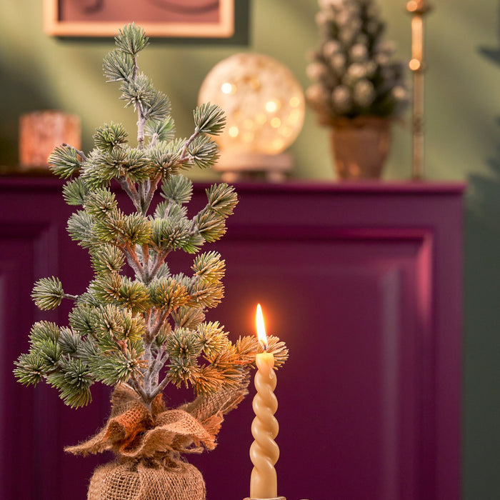 House of Seasons Kunstkerstboom in Jute - H45 x Ø23 cm - Groen Frosted