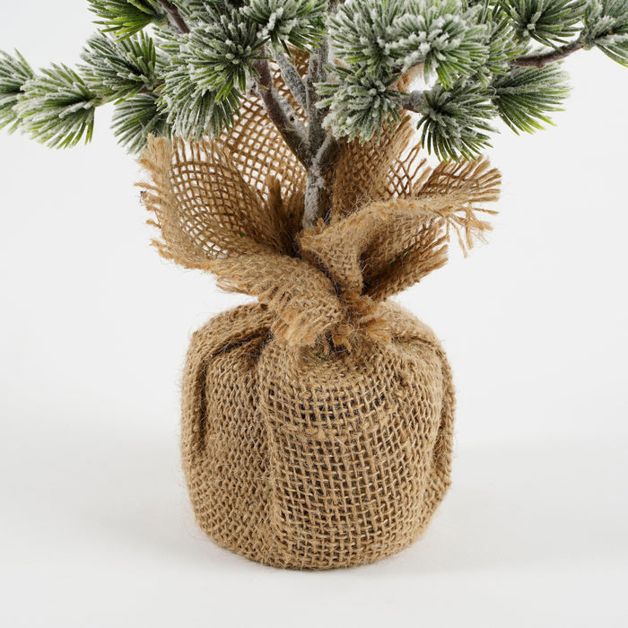 House of Seasons Kunstkerstboom in Jute - H45 x Ø23 cm - Groen Frosted