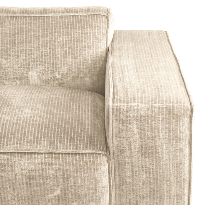 by fonQ Chunky Hoekbank met Chaise Longue Rechts - Ivoor - Rib