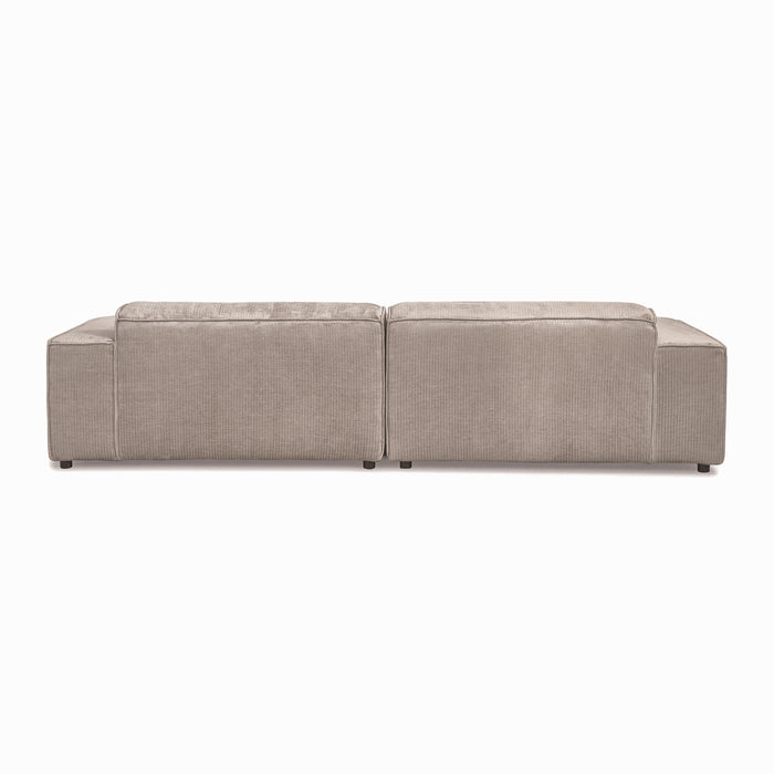 by fonQ Chunky Hoekbank met Chaise Longue Links - Beige - Rib