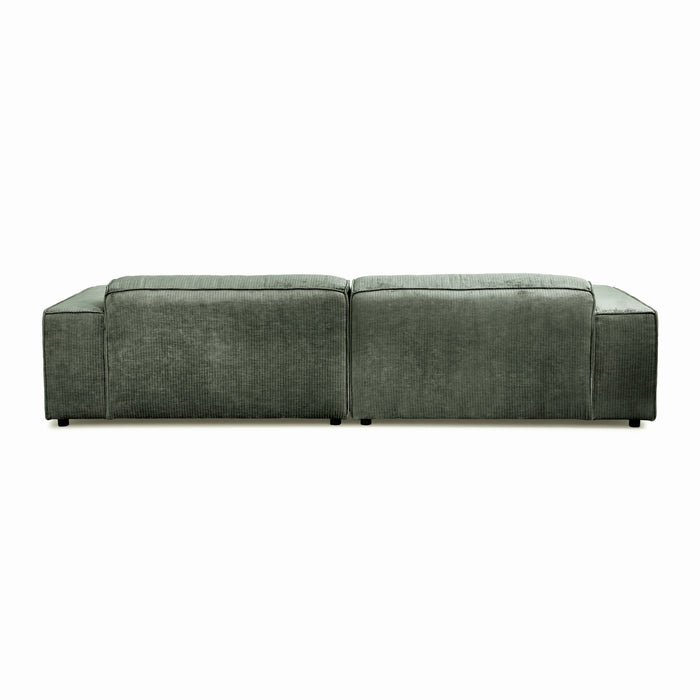 by fonQ Chunky Hoekbank met Chaise Longue Links - Moss - Rib