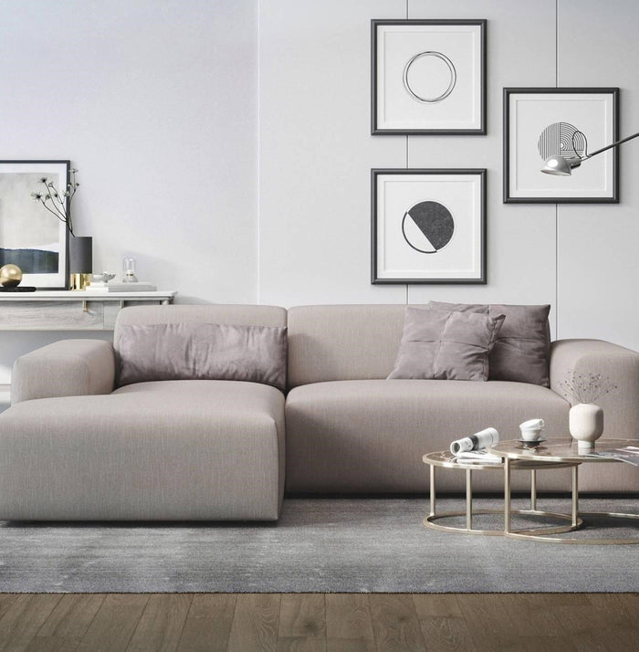 NADUVI Collection Nina Hoekbank Links - Linnen - Beige