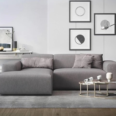 NADUVI Collection Nina Hoekbank Links - Linnen - Donkergrijs