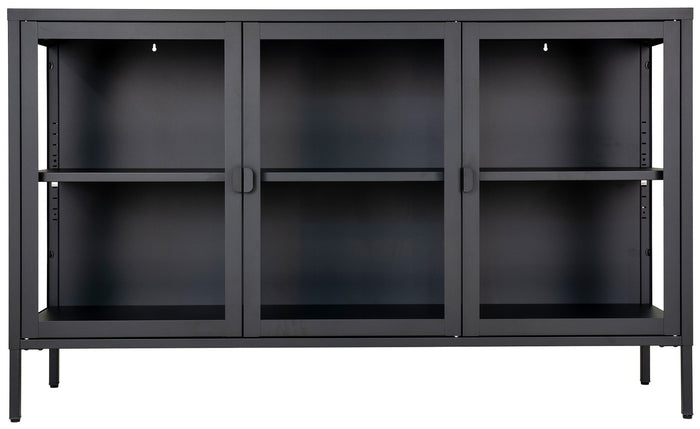 House Nordic Brisbane Zwart | Glas Dressoir W140 cm