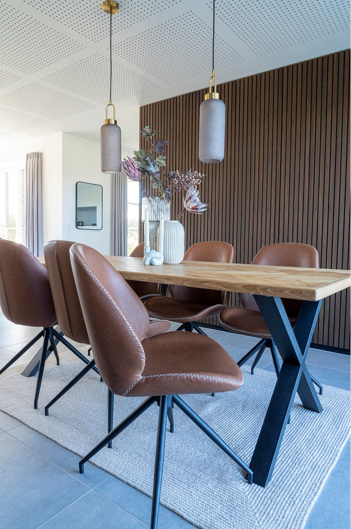 House Nordic Monte Carlo Vintage Bruin Draaistoel set van 2