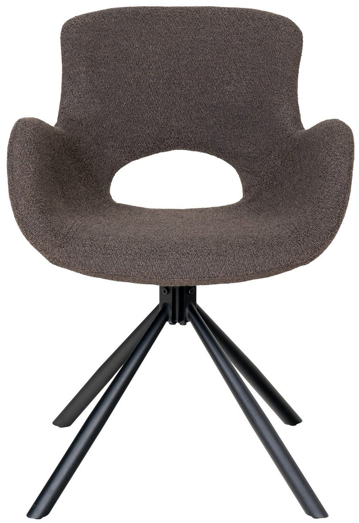 House Nordic Amorim Paddestoel Bruin Bouclé Draaistoel set van 2