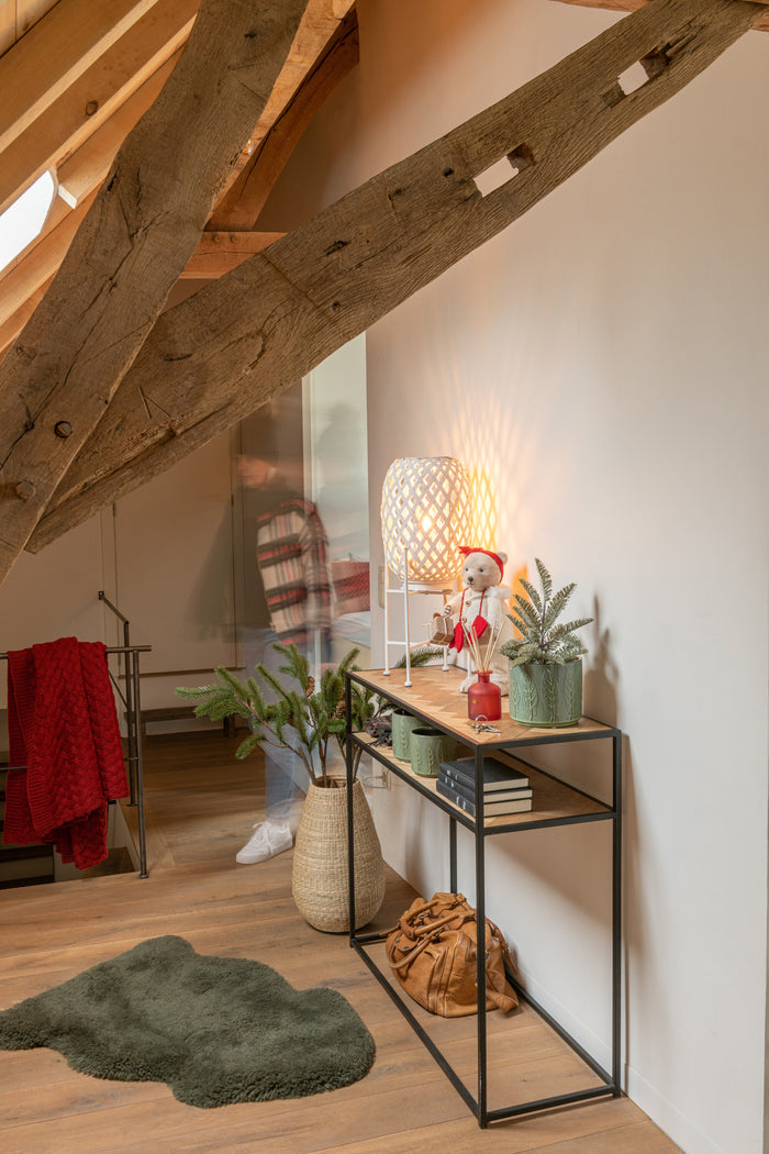 J-Line console Zigzag - hout|metaal - naturel|zwart