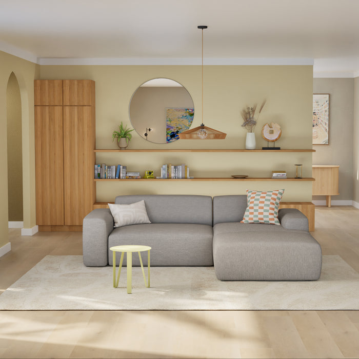 NADUVI Collection Nina Hoekbank Rechts - Linnen - Donkergrijs