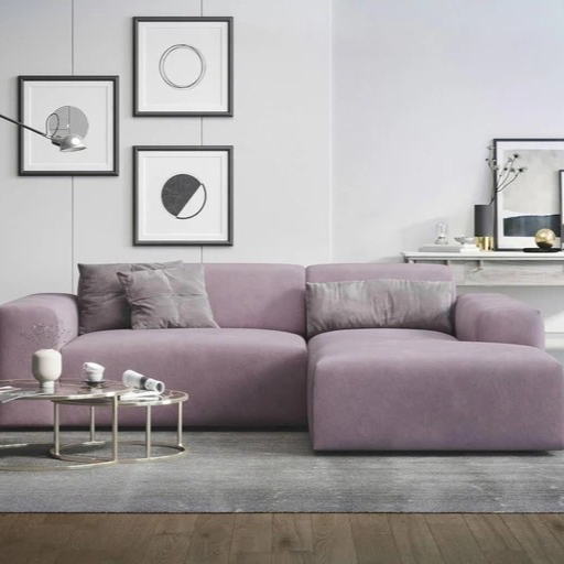 NADUVI Collection Nina Hoekbank Rechts - Velvet - Lila