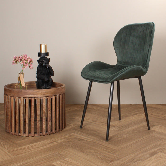 DS4U Giulia eetkamerstoel velvet donkergroen