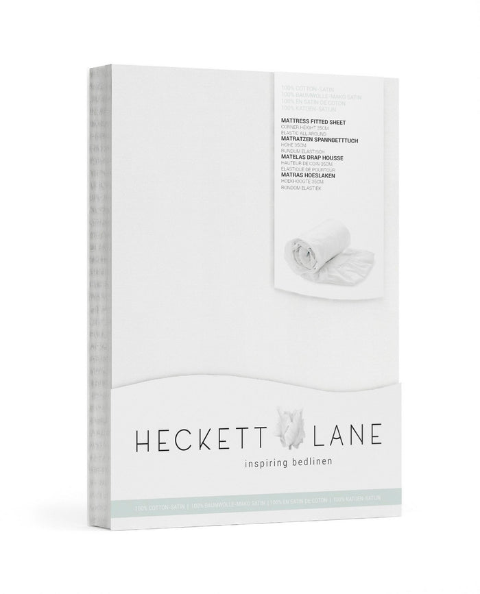 Heckett & Lane Hoeslaken Elementi Katoen Satijn 40cm Hoekhoogte white