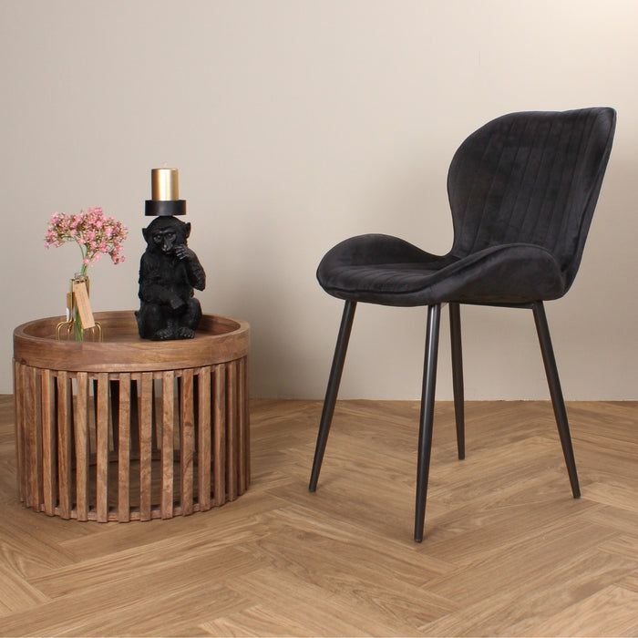 DS4U Giulia eetkamerstoel velvet zwart
