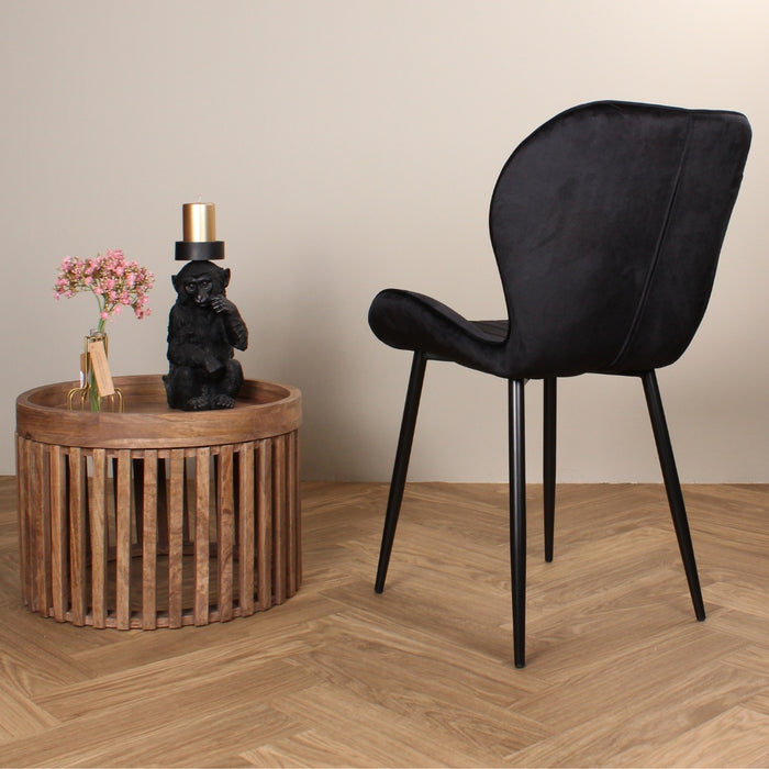 DS4U Giulia eetkamerstoel velvet zwart