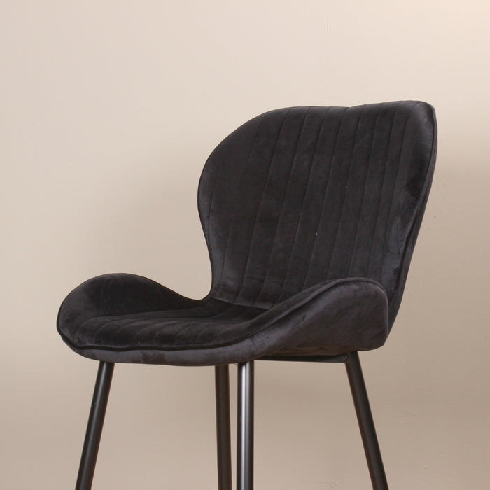 DS4U Giulia eetkamerstoel velvet zwart