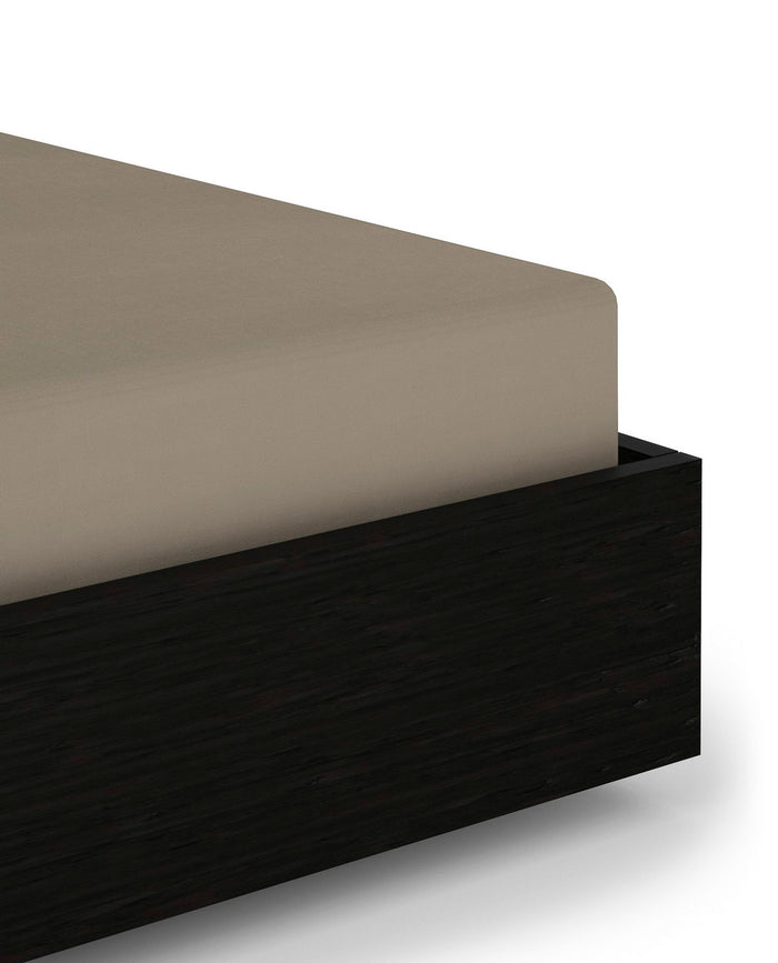 Heckett & Lane Hoeslaken Elementi Katoen Satijn 40cm Hoek - taupe grey