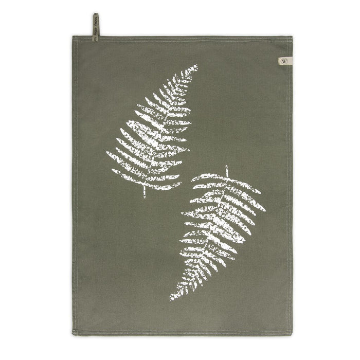 Walra - Theedoek Dry with Leaves - 50x70 - Legergroen