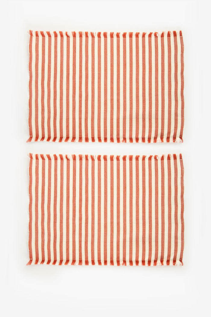 Sissy-Boy Set van 2 oranje gestreepte placemats-2st.