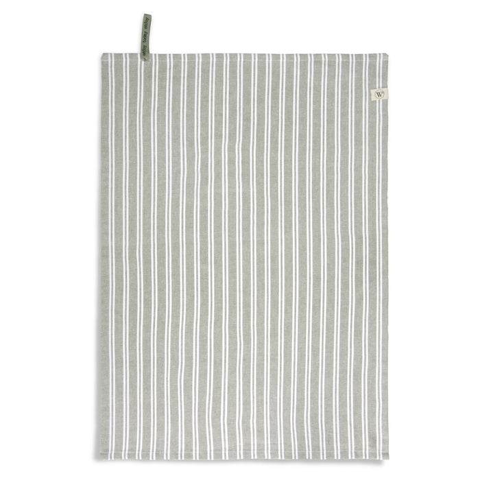 Walra - Theedoek Dry with Stripes - 50x70 - Legergroen