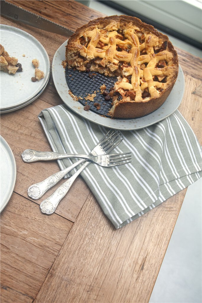 Walra - Theedoek Dry with Stripes - 50x70 - Legergroen