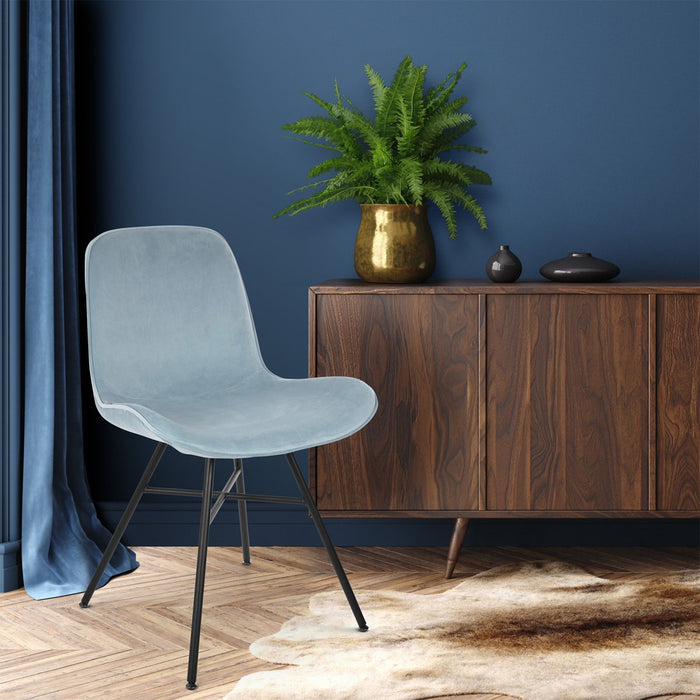 Nolon Noa eetkamerstoel - velvet zitting soft blue