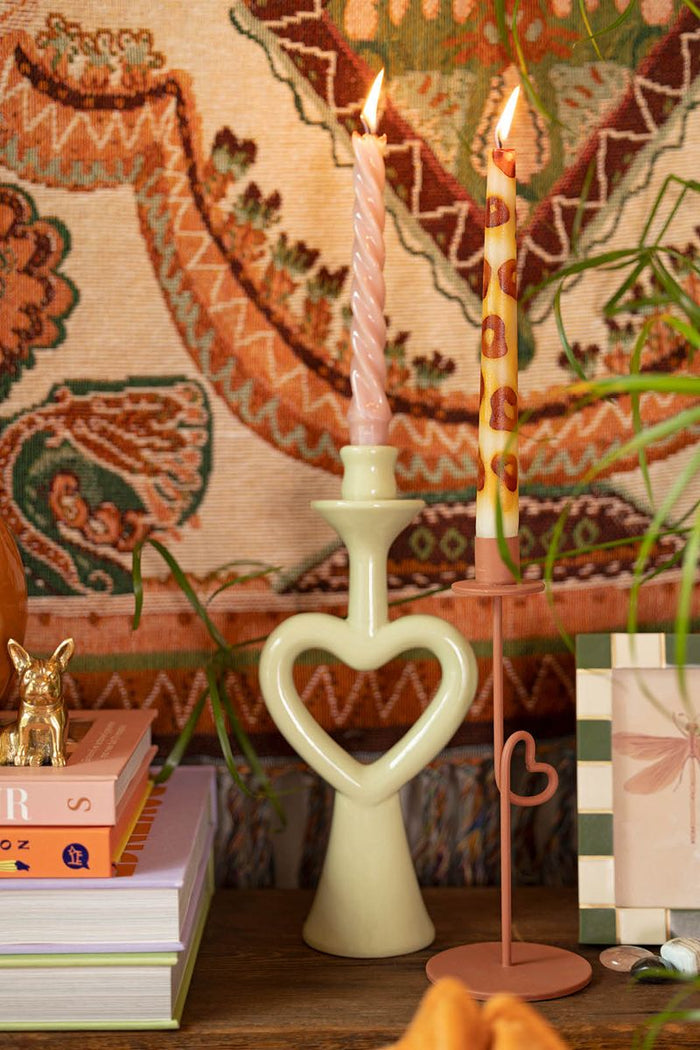 Sissy-Boy Lichtgroene kandelaar met open hart