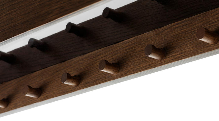 Audo Copenhagen Epoch 115 wandkapstok met plank donker eiken|zwart