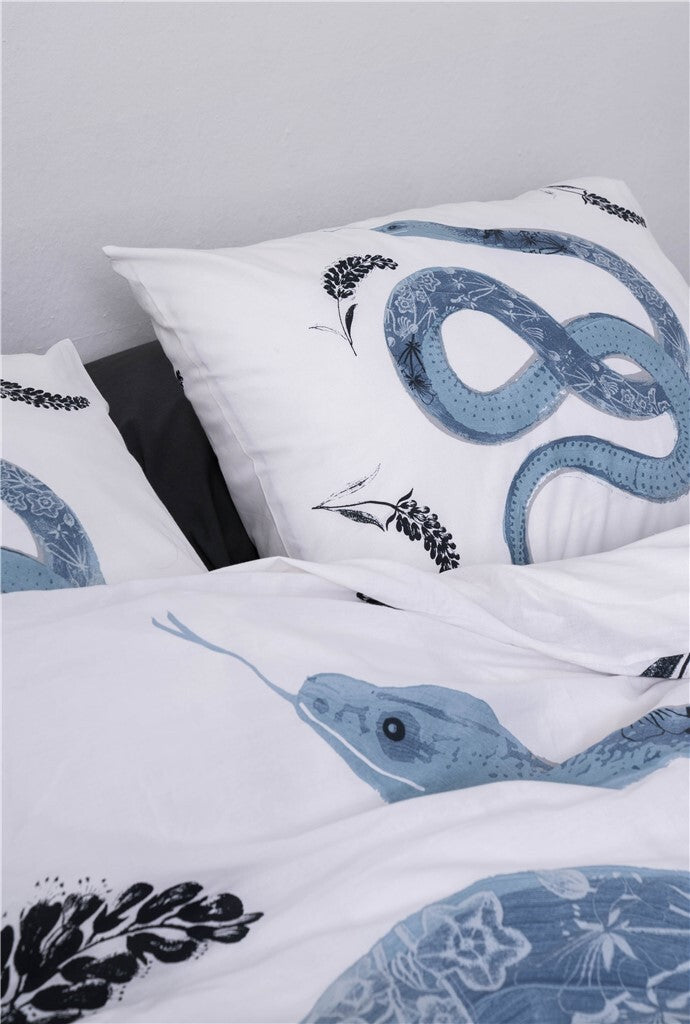 Dindi Home - Dekbedovertrek Tattoo Snake - 140x220 - Wit