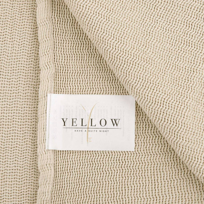 Yellow Katoen Bedsprei Plaid Ica - moon sand