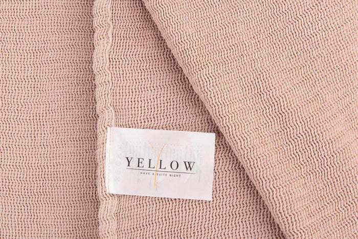 Yellow Katoen Bedsprei Plaid Ica - mellow rose