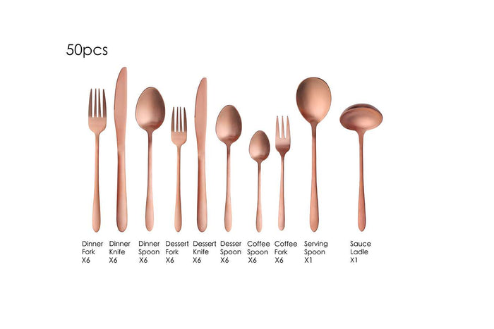 Buccan - Bestekset - London - 50 delig - Roségoud