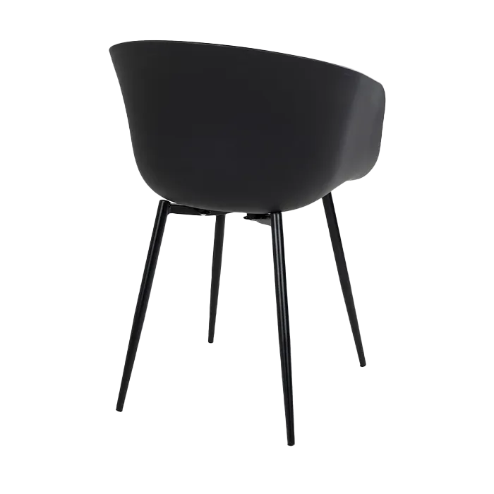 Artichok Liloe kunststof tuinstoel zwart met armleuningen