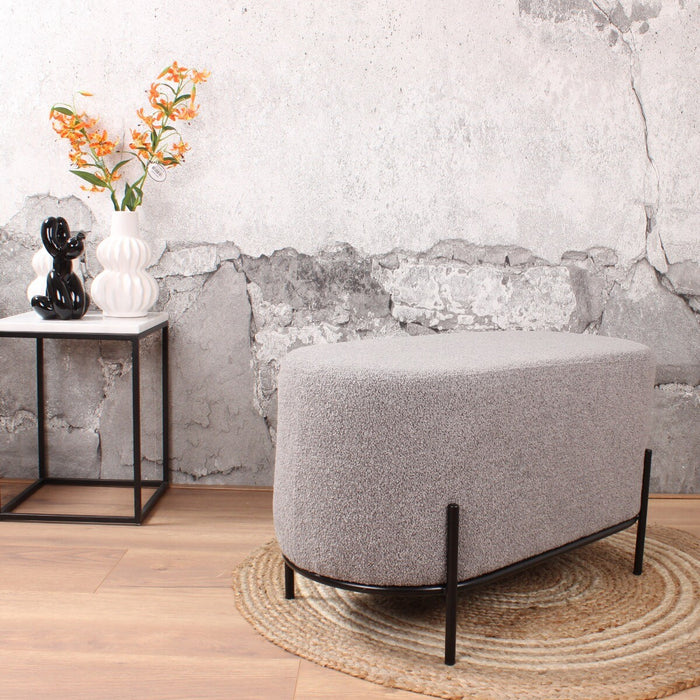 DS4U - Torben hocker duo 80x40x42 cm bouclé grijs