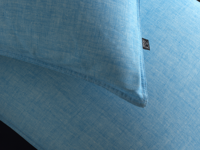Zo Home Dekbedovertrek Katoen Lino Linnen Look - topaz blue