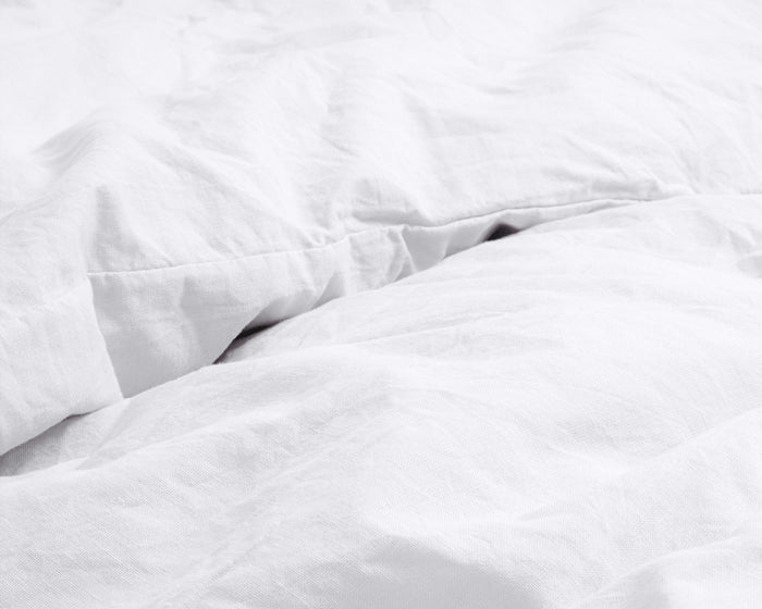 Dekbedovertrek Stone Washed - 100% Natuurlijk - Wit - 200x220cm