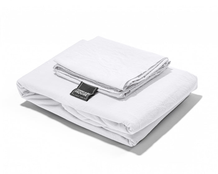 Dekbedovertrek Stone Washed - 100% Natuurlijk - Wit - 200x220cm