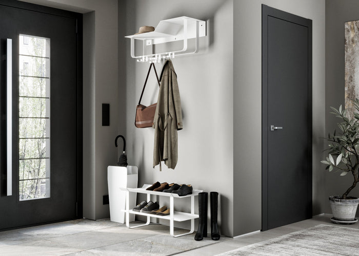 Gorillz Layer - Wandkapstok Met Hoedenplank - 8 Haken - Wit