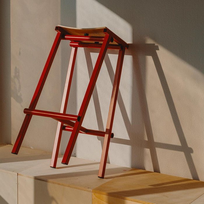 HAY Taburete 8 Barkruk Low H 65 cm - Signal Red