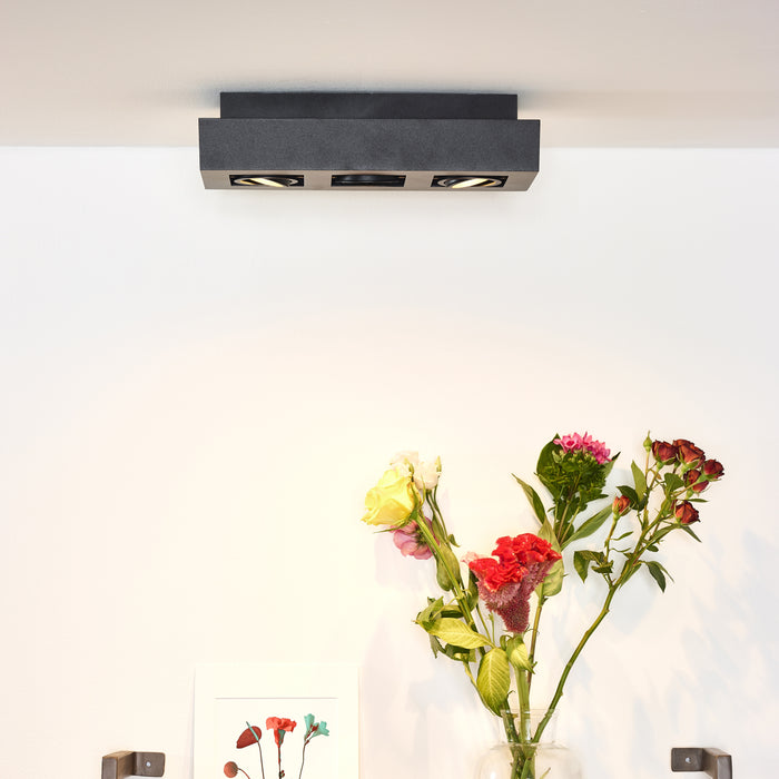 Lucide XIRAX Plafondspot - Zwart - 3 x GU10