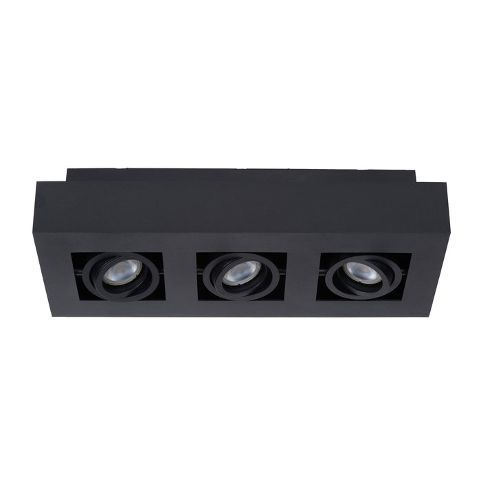 Lucide XIRAX Plafondspot - Zwart - 3 x GU10