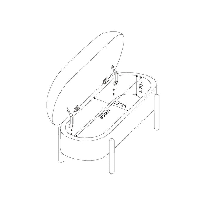 Giga Meubel - Opbergbank Taupe Stof|Textiel - 108x41x48cm