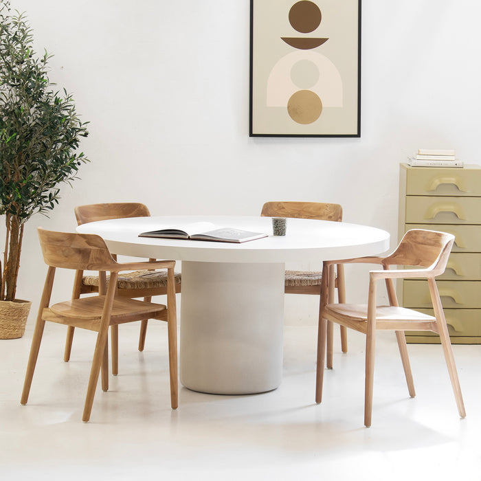 Giga Meubel - Eettafel Rond Beige 120cm - Eco Composiet - Eden