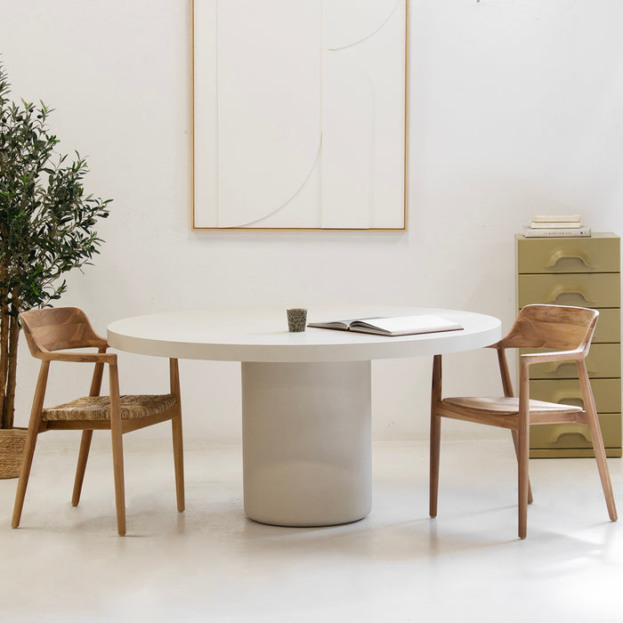 Giga Meubel - Eettafel Rond Beige 120cm - Eco Composiet - Eden