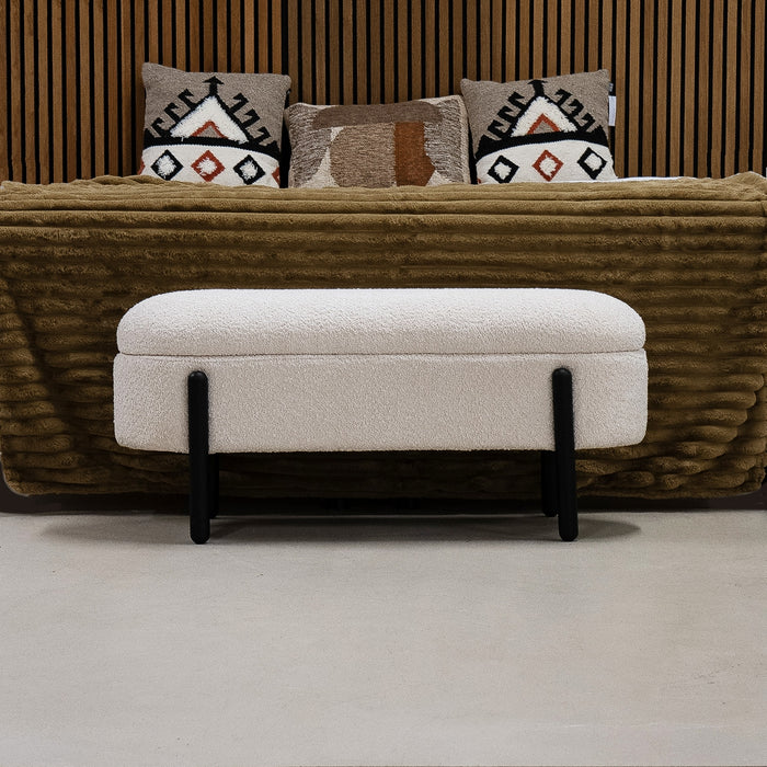 Giga Meubel - Opbergbank Beige Stof|Textiel - 108x41x48cm
